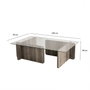 Hanah Home Mesa de centro Escape en Nogal con cristal templado